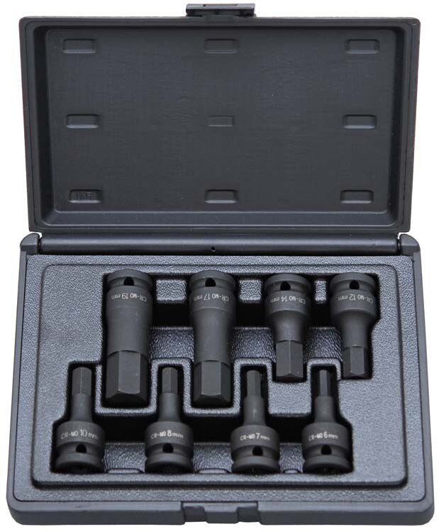 1/2" Krachtdoppenset inbus, 8dlg