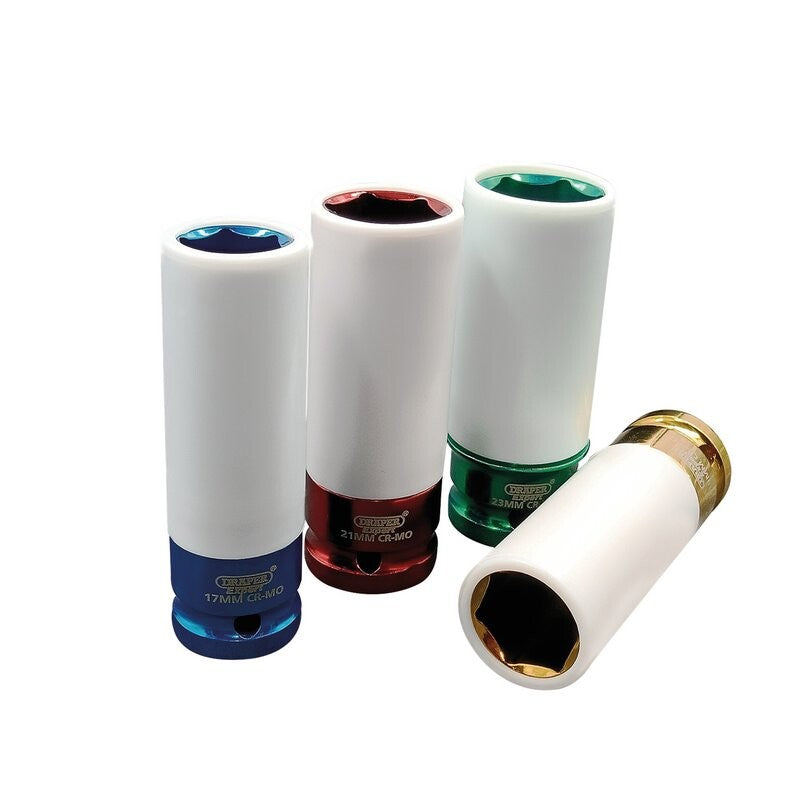 1/2" Krachtdoppenset, lang dunwandig, 4dlg