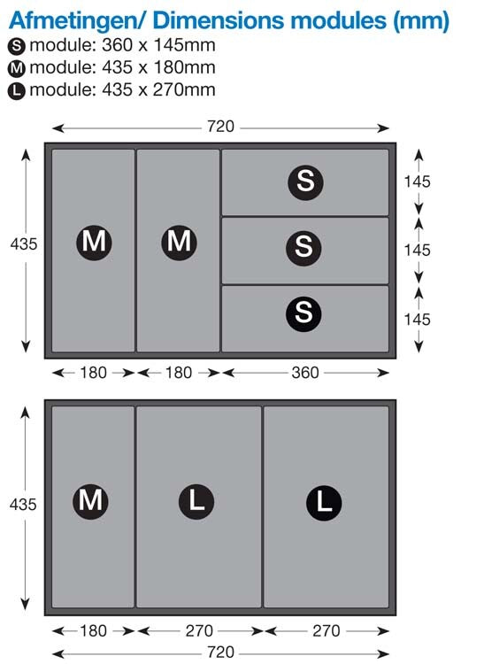 1/4" Doppenset, 17-delig, S-module