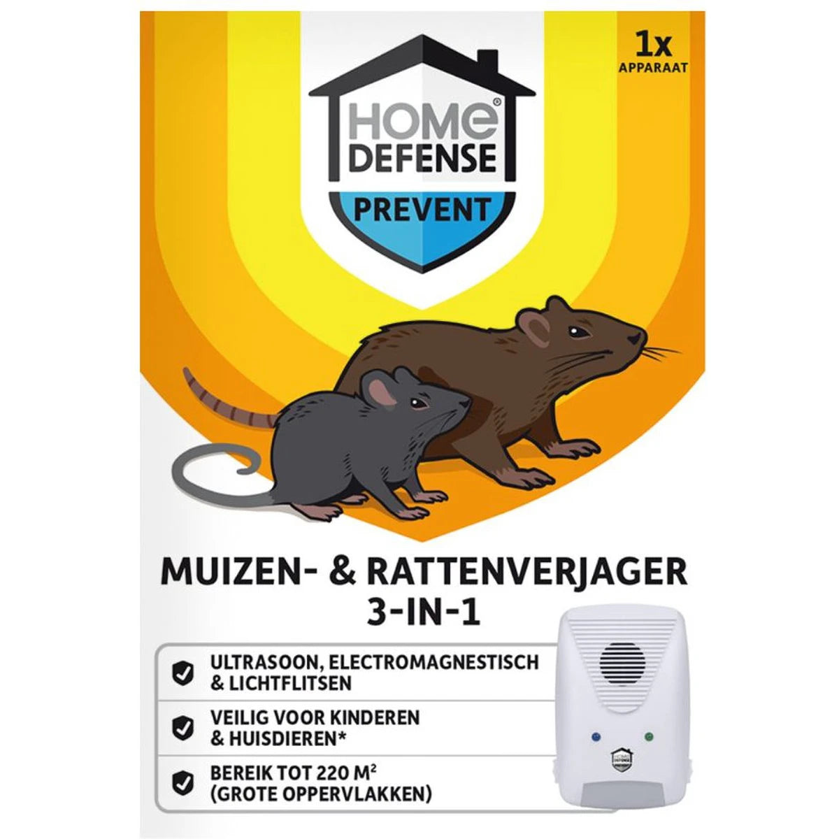 Home Defense Muizen- & Rattenverjager 220m²