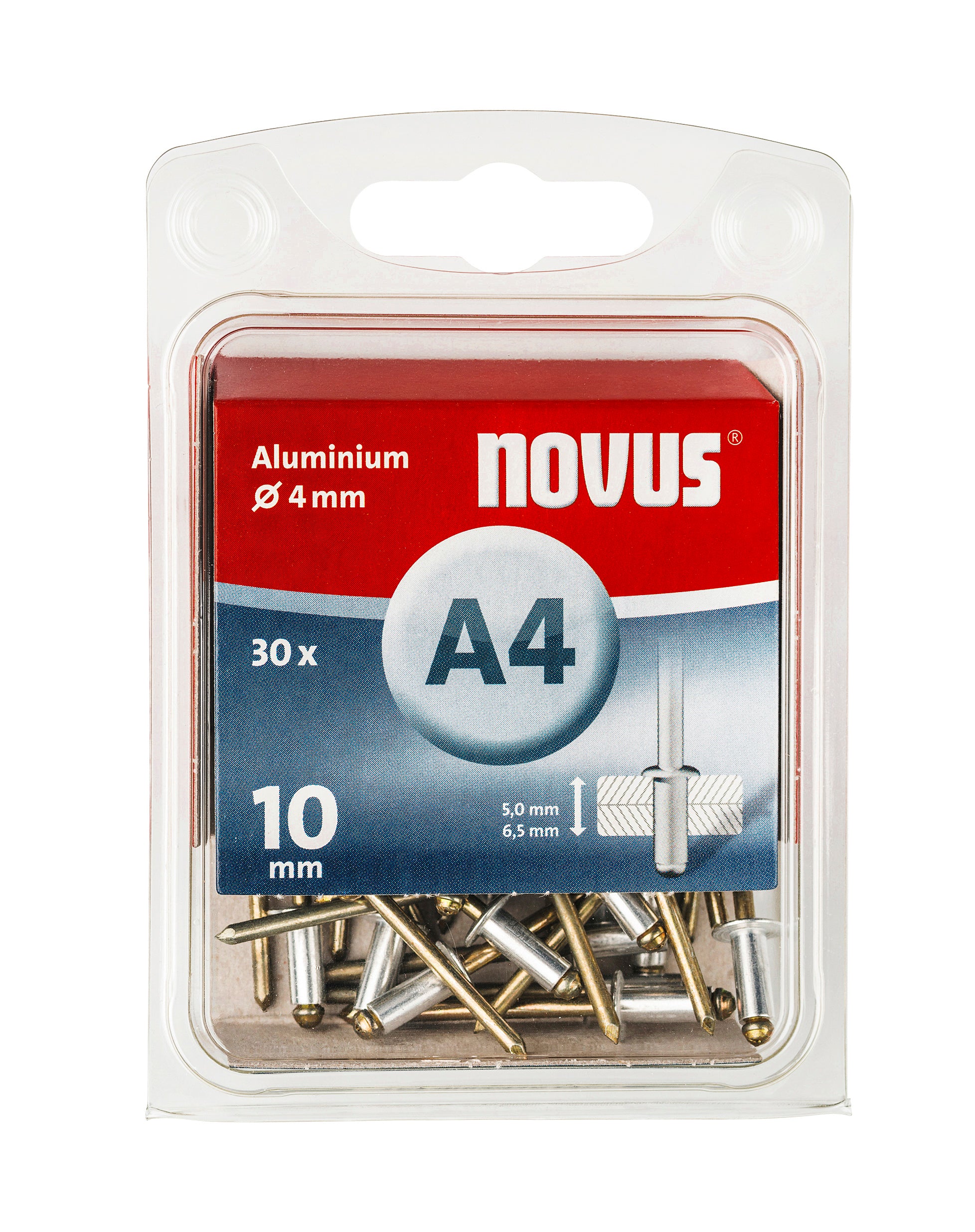 Novus Blindklinknagel A4/10 mm Aluminium (30 stuks)