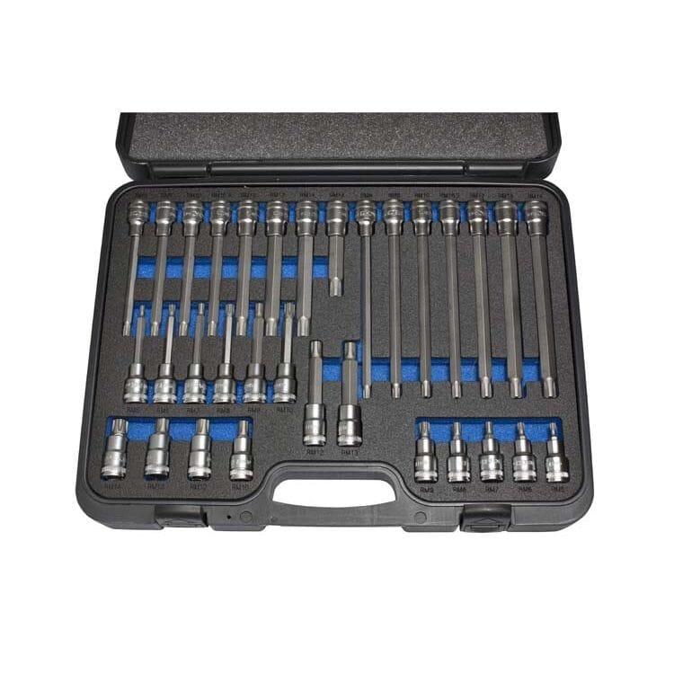 1/2" Doppenset ribe in koffer, 32dlgDeltachMZS Gereedschap
