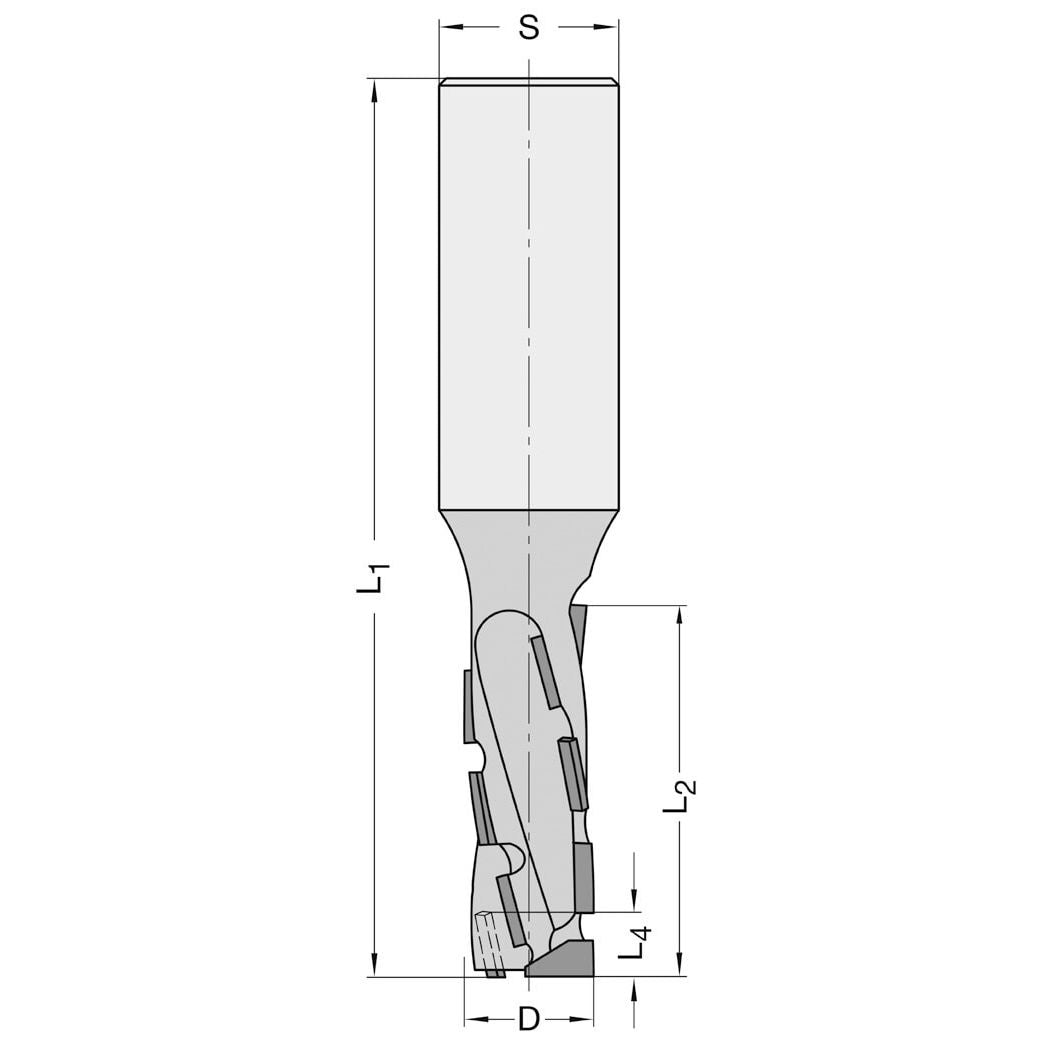 Diamant Groeffrees Ø 20 x 47 mm, TL=120 mm, S=25 mm, Z=2, DP