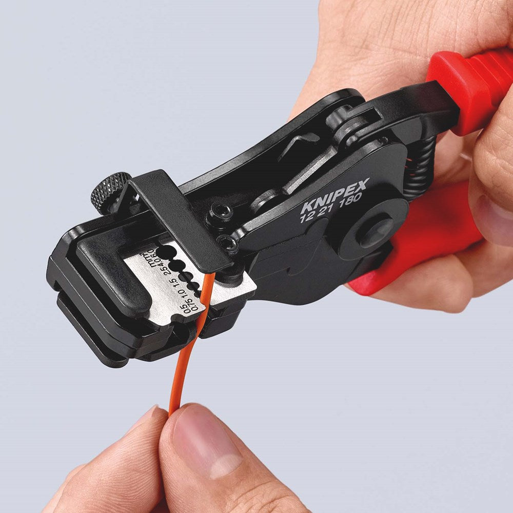 KNIPEX 12 21 180 Afstriptang met precisie geslepen messen met kunststof bekleed zwart gelakt 180 mm-2