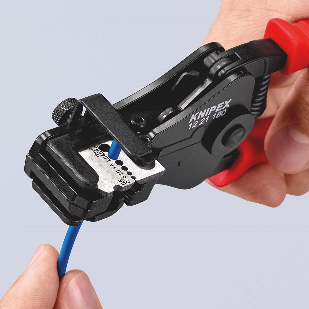 KNIPEX 12 21 180 Afstriptang met precisie geslepen messen met kunststof bekleed zwart gelakt 180 mm-4