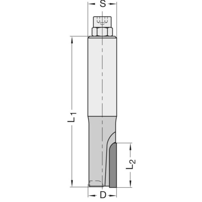 Diamant Groeffrees Ø 12 x 25 mm, TL=70 mm, S=12 mm, Z=1, DP Rechts