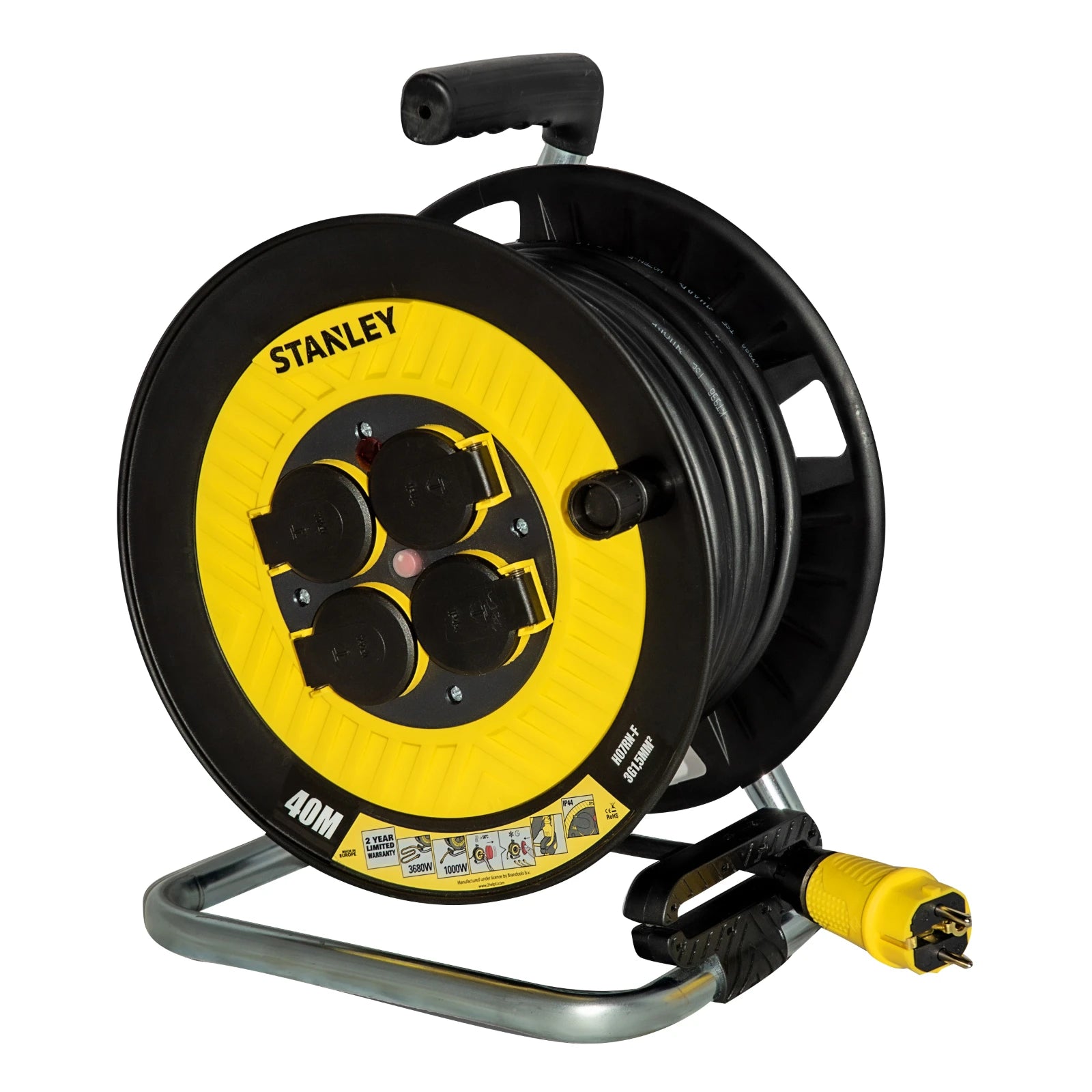 Stanley Kabelhaspel 40m Schuko H07RNF 3x1.5 mm2 (Type E)