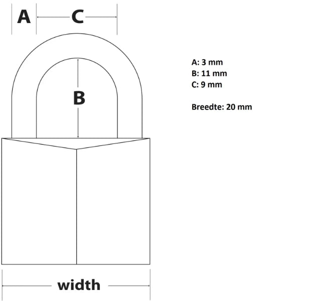 MasterLock Hangslot 20mm massief koper - beugellengte 11mm
