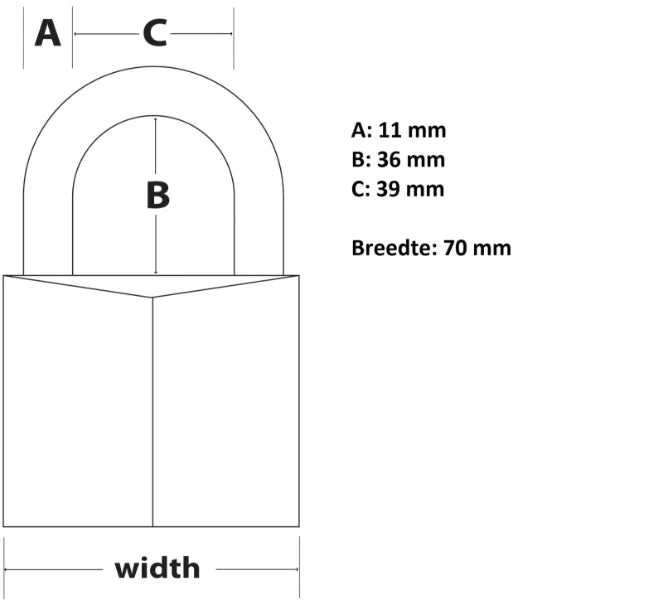 MasterLock Hangslot 70mm goud - massief koper
