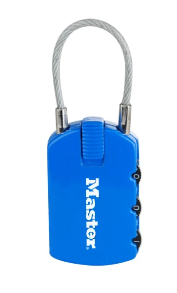 MasterLock Hangslot met adreslabel en stalen kabel 10cm