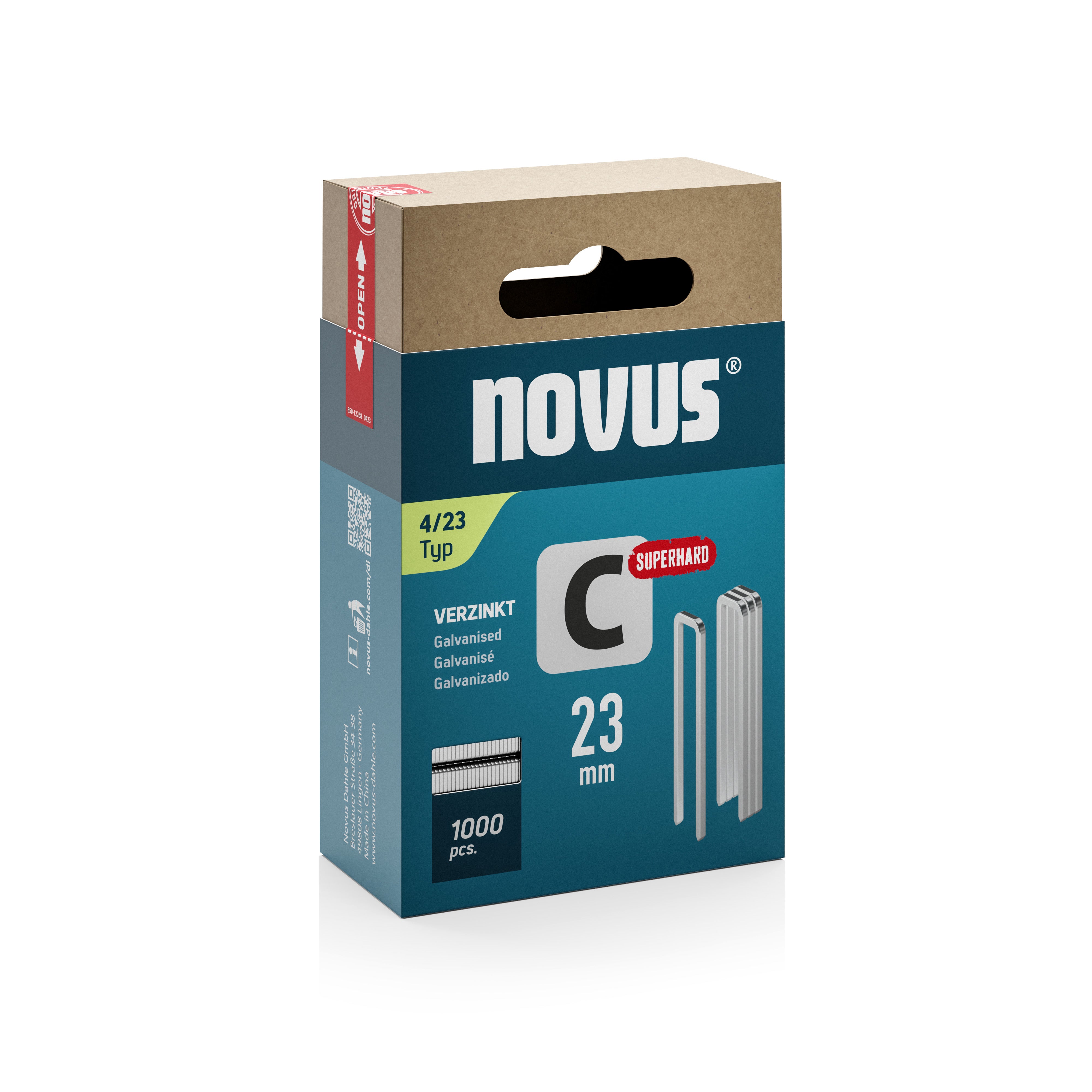 Novus Niet met smalle rug C 4/23mm Superhard (1.000 stuks)