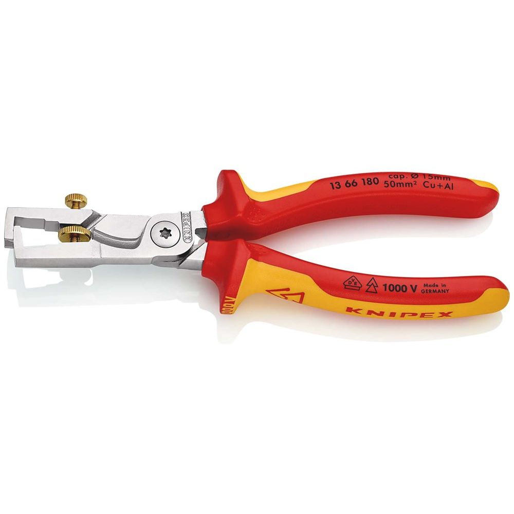 KNIPEX 13 66 180 StriX® Striptangen met kabelschaar geïsoleerd met meer-componentengrepen, VDE-getes-1