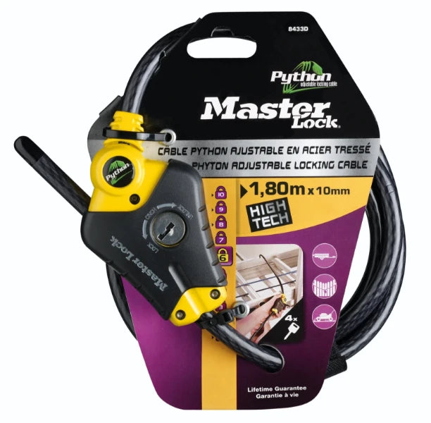 MasterLock Vergrendelingskabel Python verstelbaar 1,8m x O10mm