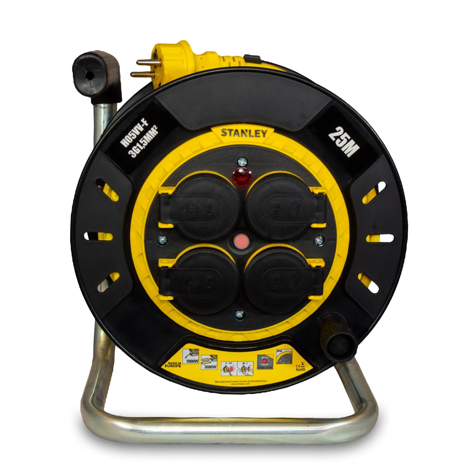 Stanley Kabelhaspel 25m Schuko H05VVF 3x1.5 mm2 (Type C)