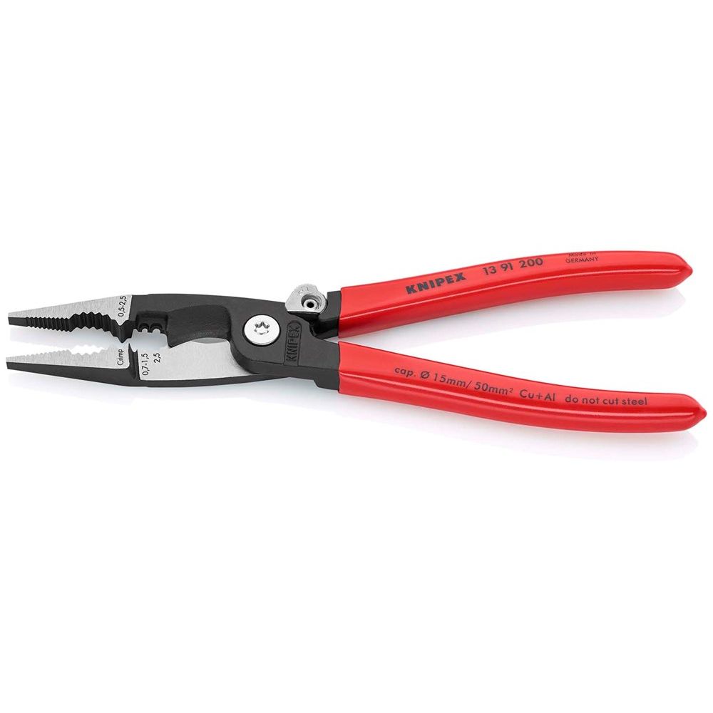 KNIPEX 13 91 200 Elektro installatietang met kunststof bekleed zwart geatramenteerd 200 mm-2