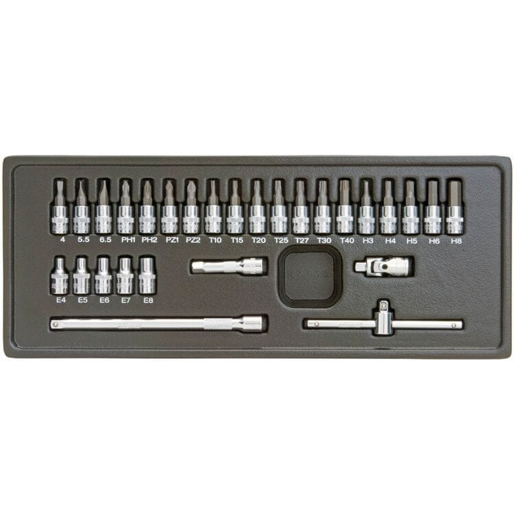 1/4" Bitdop+E - torxset, 28dlg, S - moduleCustorMZS Gereedschap