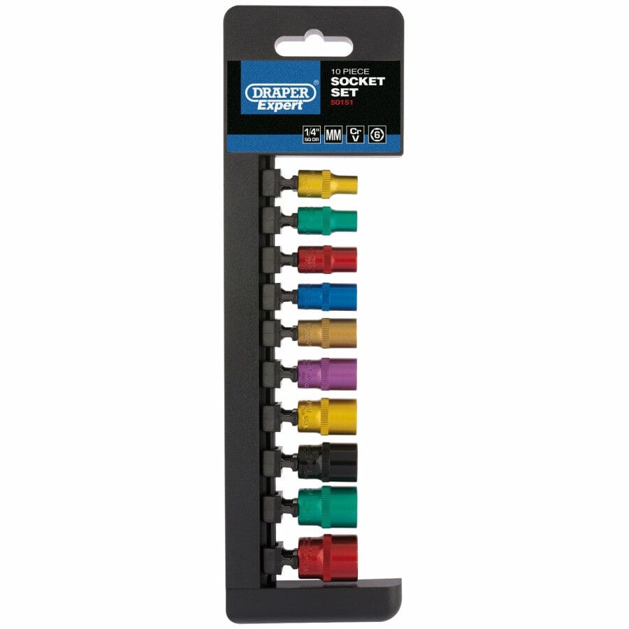 1/4” Doppenrail gekleurd, 10dlgDraper ToolsMZS Gereedschap