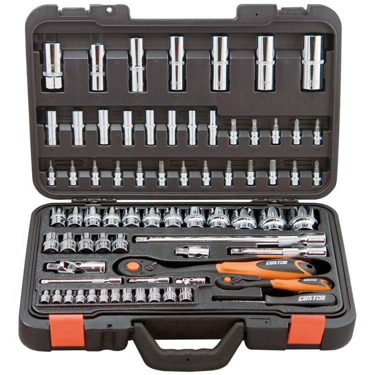 1/4"+1/2" Doppenset, 72dlgCustorMZS Gereedschap