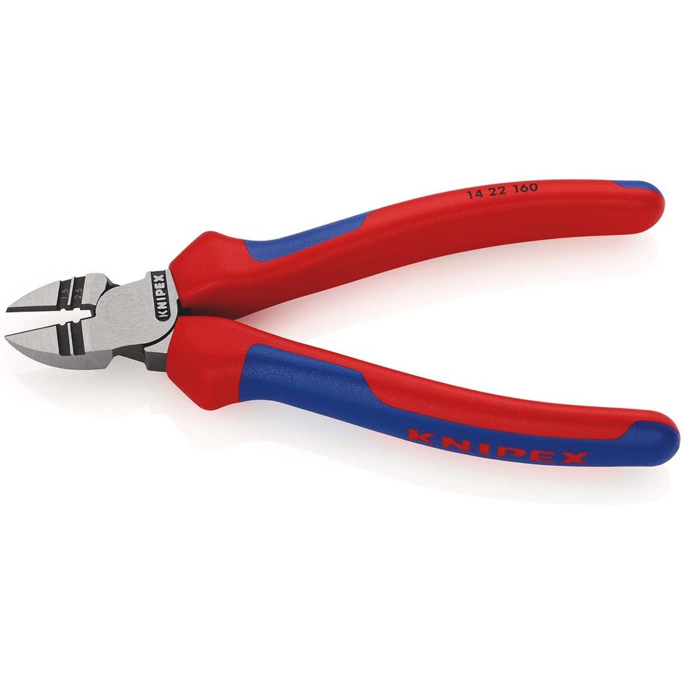 KNIPEX 14 22 160 Afstrip-zijsnijtang met meer-componentengrepen zwart geatramenteerd 160 mm-2