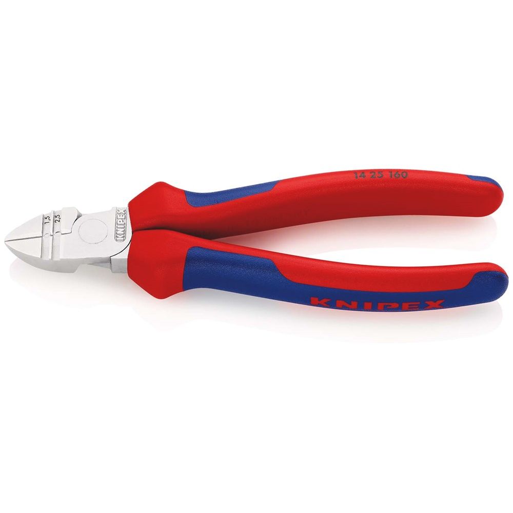KNIPEX 14 25 160 Afstrip-zijsnijtang met meer-componentengrepen verchroomd 160 mm-0