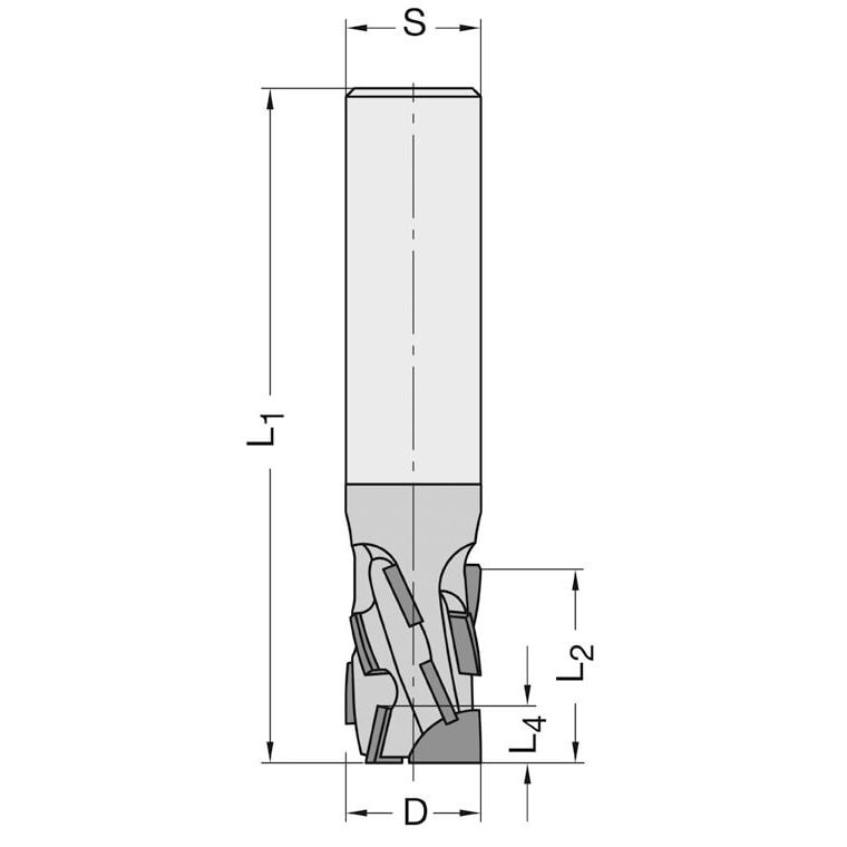 Diamant Groeffrees Ø 16 x 34 mm, TL=85 mm, S=16 mm, Z=3+3, DP