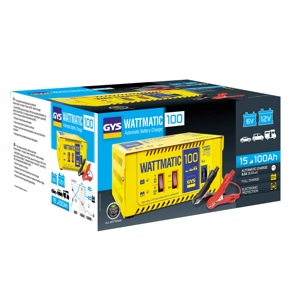 GYS Acculader Wattmatic 100 6V/12V, Automatisch - afbeelding 2