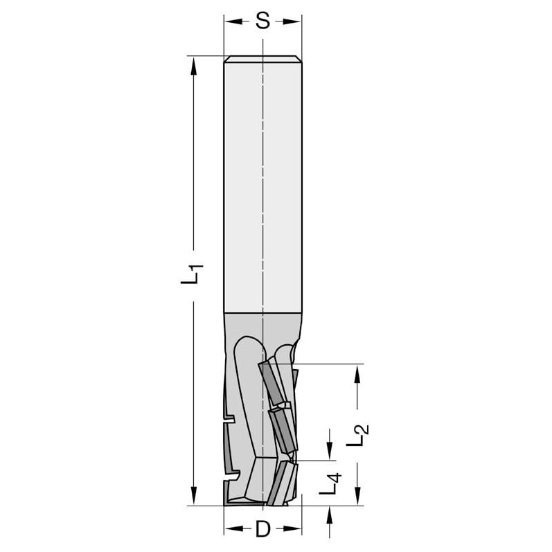 Diamant Groeffrees Ø 12,7 x 28 mm, TL=85 mm, S=12 mm, Z=3, DP
