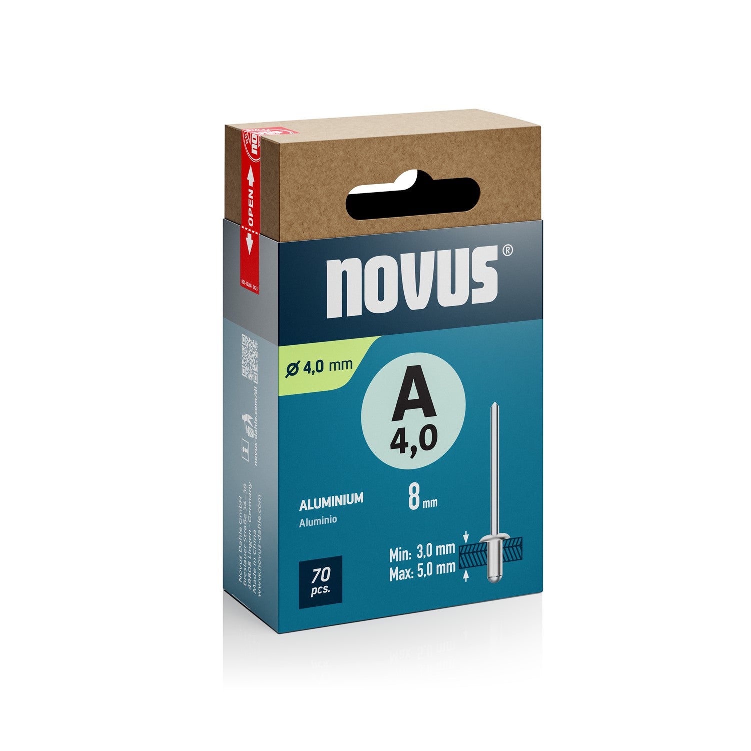 Novus Blindklinknagel A4x8 mm Aluminium (70 stuks)