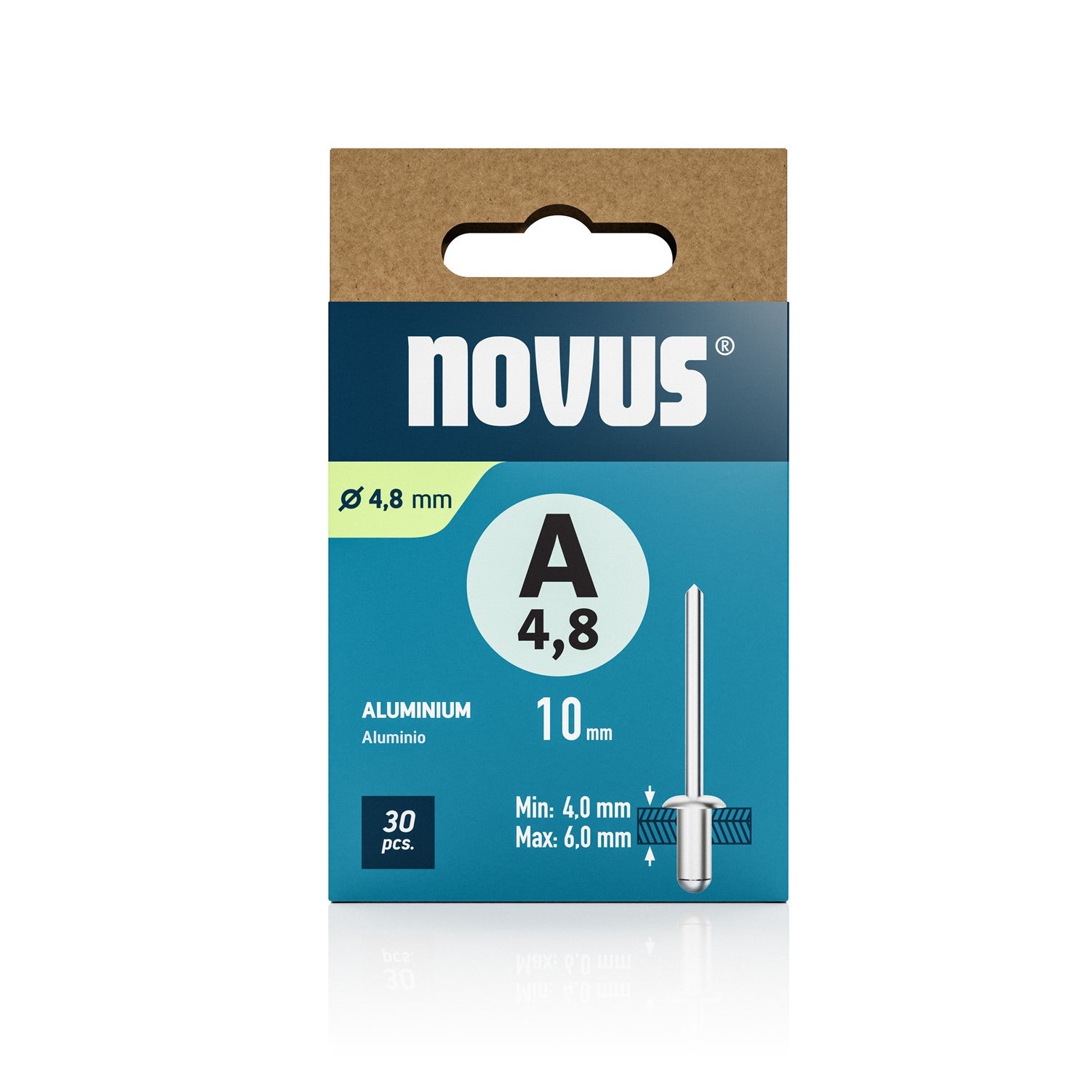 Novus Blindklinknagel A4,8x10 mm Aluminium (30 stuks)