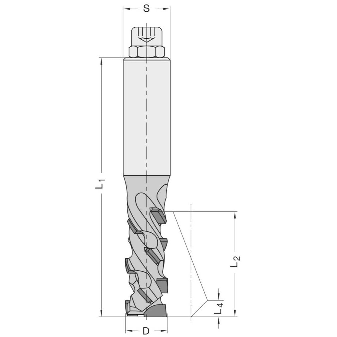 Diamant Groeffrees Ø 18 x 48 mm, TL=110 mm, S=20 mm, Z=1, DP