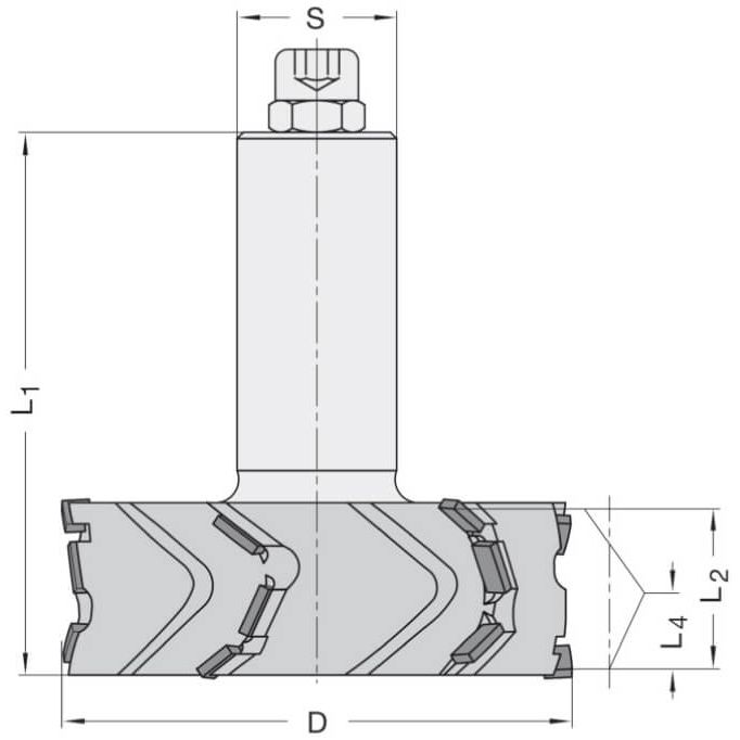 Diamant Kantenfrees Ø 80 x 25 mm, TL=85 mm, S=25 mm, Z=3, DP