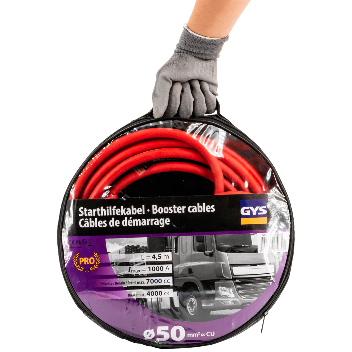 GYS Startkabel 1000A 4,5 m 50 mm² geïsoleerd - afbeelding 2
