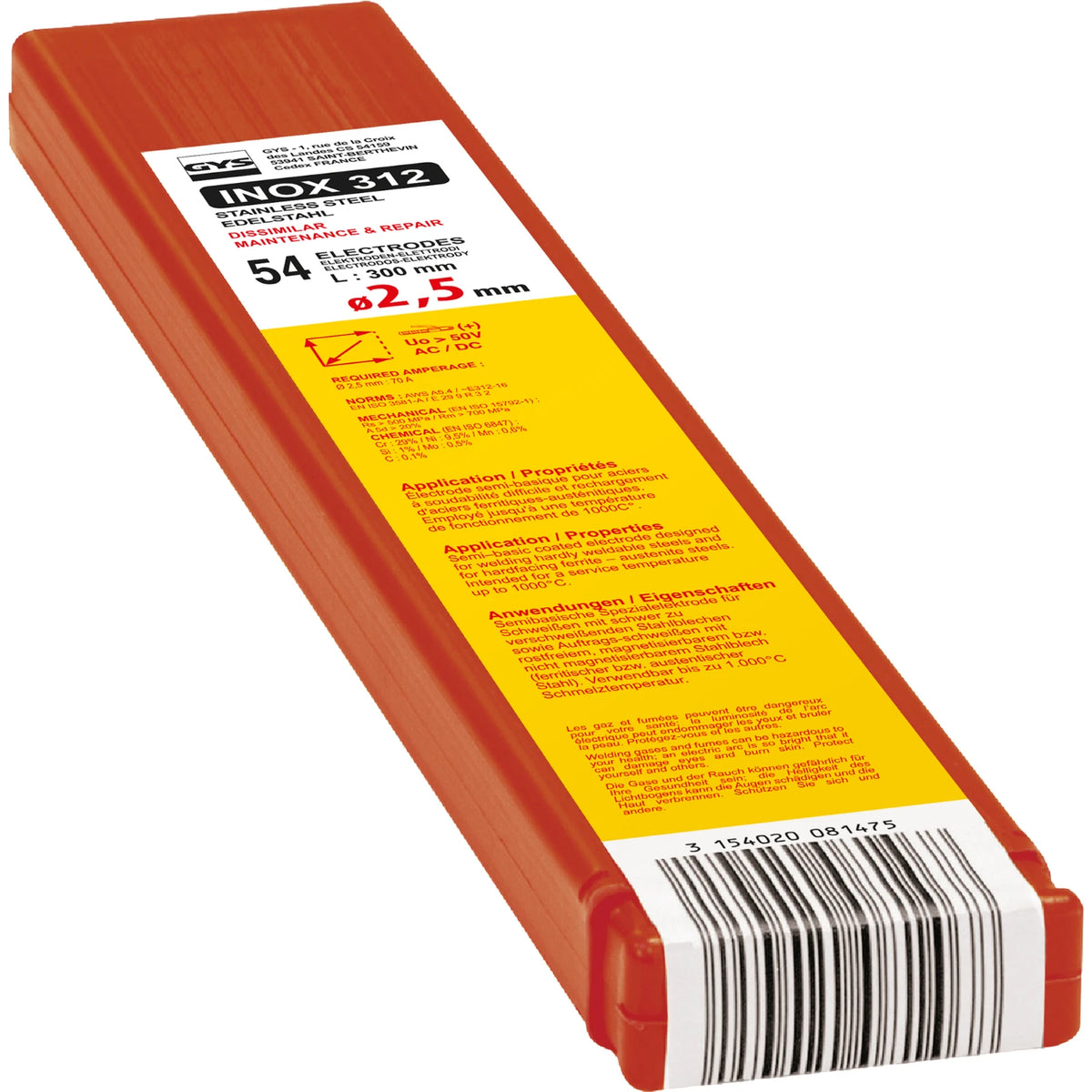 GYS Universele laselektroden 312R Ø2,5 (54 stuks)