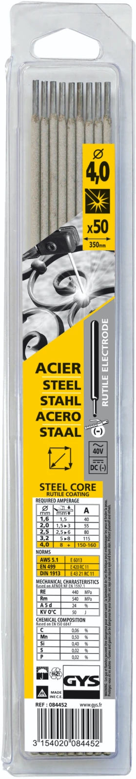 GYS Elektrodes staal O4,0mm (x50)