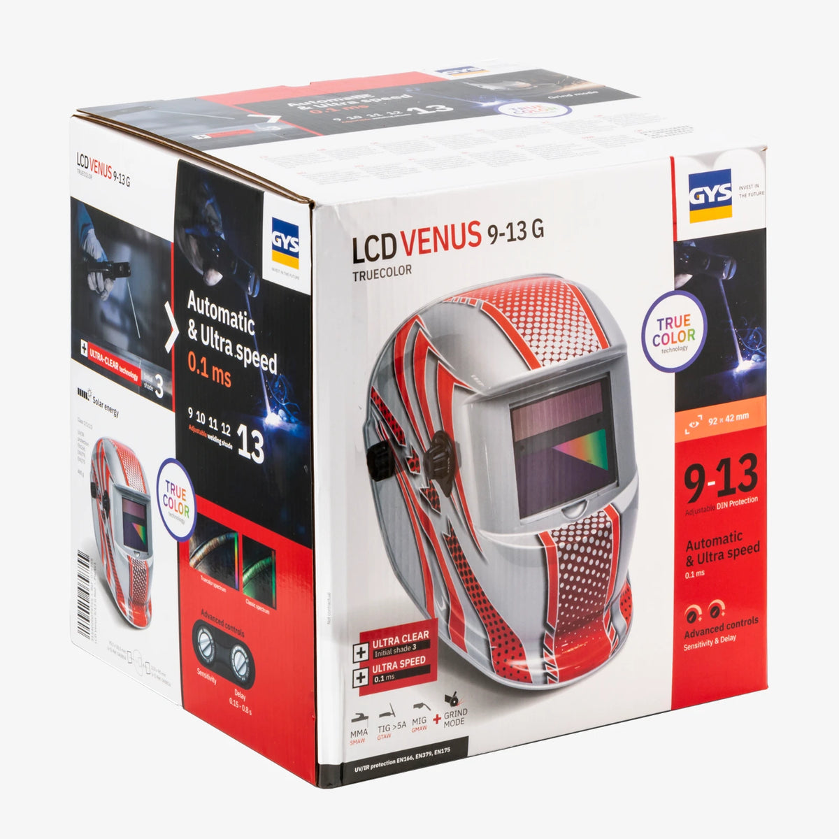 GYS Lashelm LCD Venus 9/13G rood - afbeelding 6