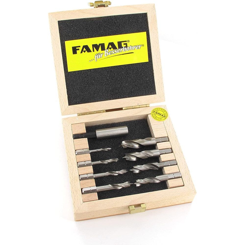 HSS-G houtborenset 3/4/5/6/7/8/9/10mm 1/4"zeskant bit-aansluiting-0