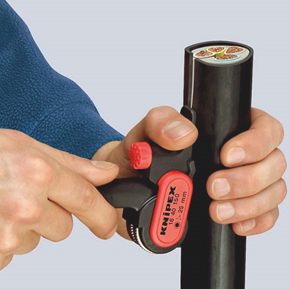 KNIPEX 16 40 150 Ontmantelings gereedschap met glasvezel versterkte polyamide 150 mm (zelfbedienings-3
