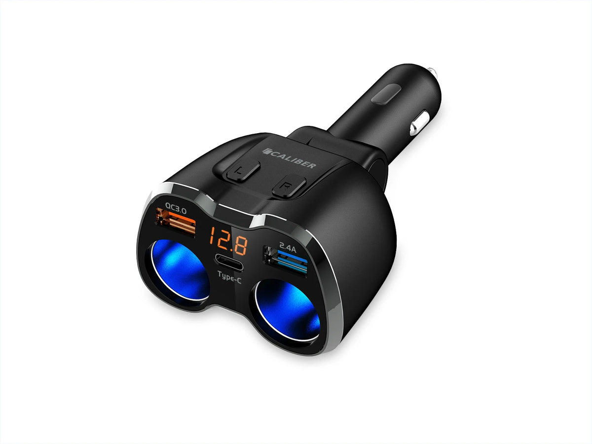 Caliber PS23 USB-autolader – 2 × USB-A + USB-C