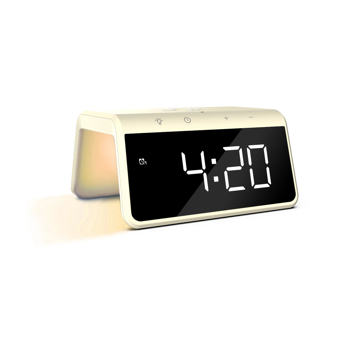 Caliber Digitale Wekker met Draadloze Qi-oplader – Weklicht en Dubbel Alarm – Geel