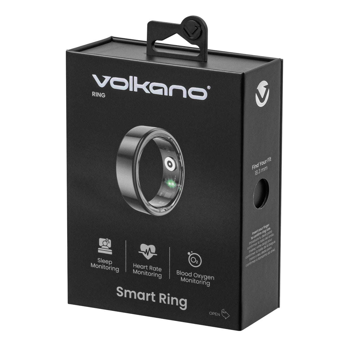 Volkano Smart Ring - 18.3mm - Zwart