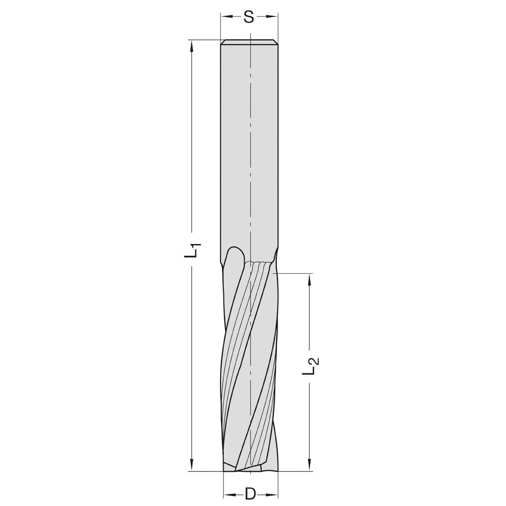 Spiraalgroeffrees Ø 20 mm, x 75 mm, Z=3, VHW