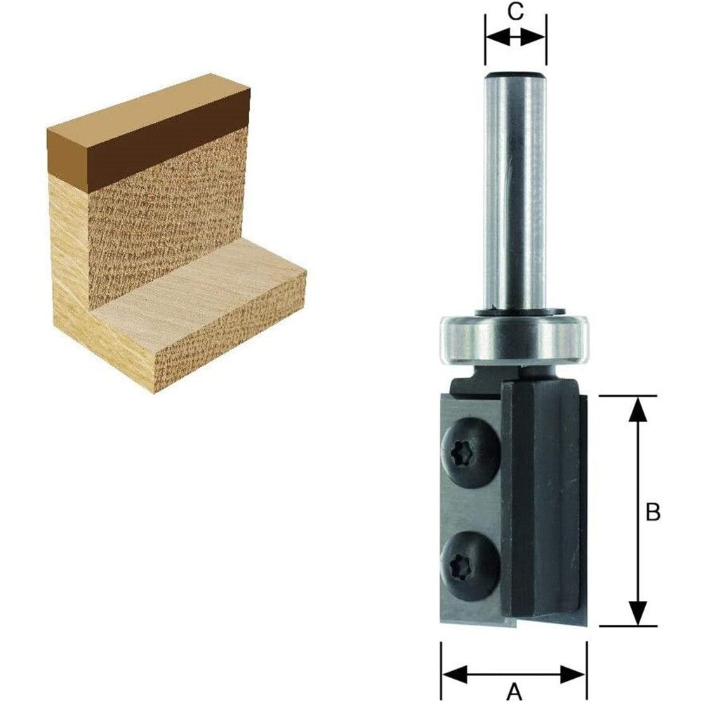 Wisselmes kantenfrees HM 0 graden A/B 19/30mm kolf 8mm-2