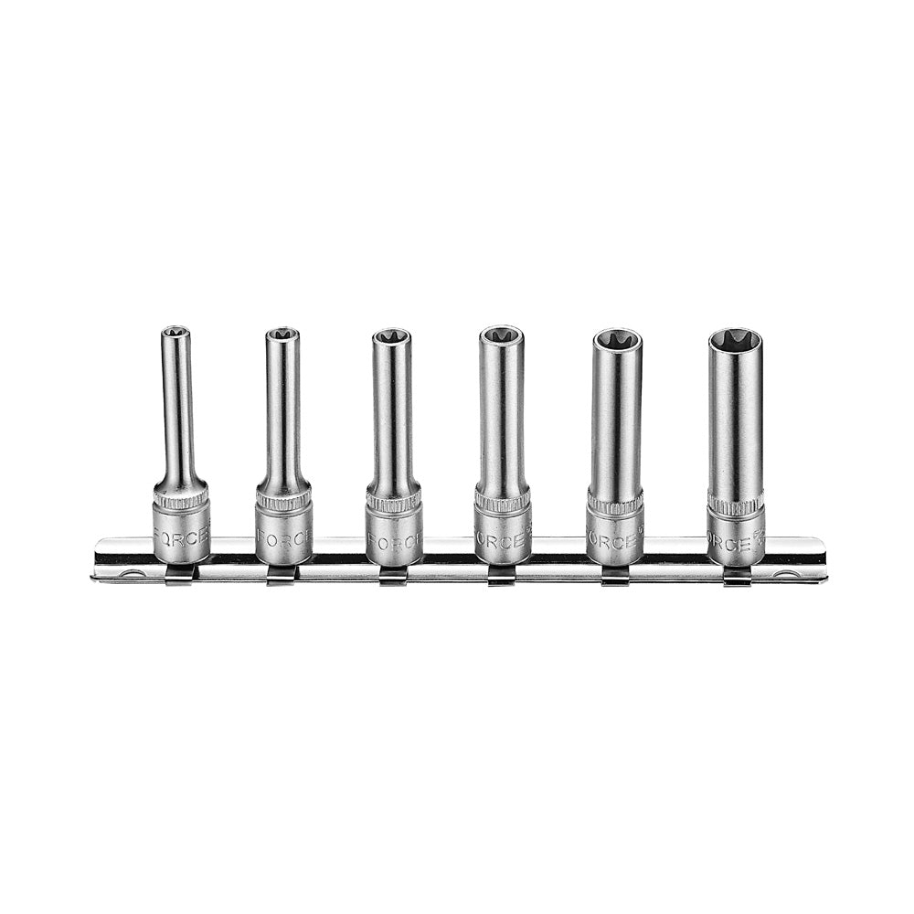 6-delige E-Torx 1/4" lang dop set