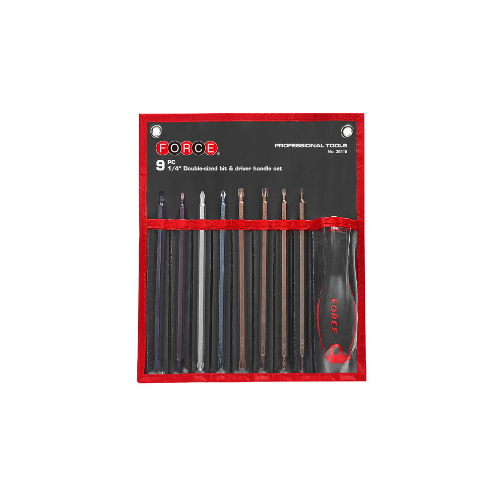 9pc 1/4 Double-sized bit & spinner handle set