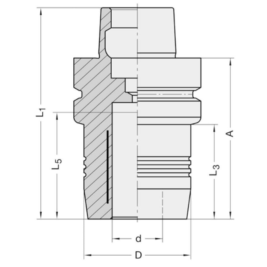 Hydro Spanopnamen HSK 63-F, d=10 t/m 25 mm 21016-0-serie