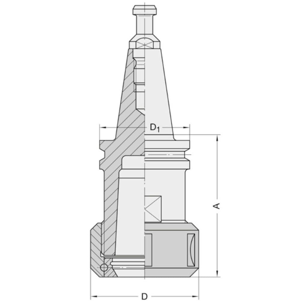 Spantangopname HSK63-F D=63 a=95 - JSO-TR / Trasco