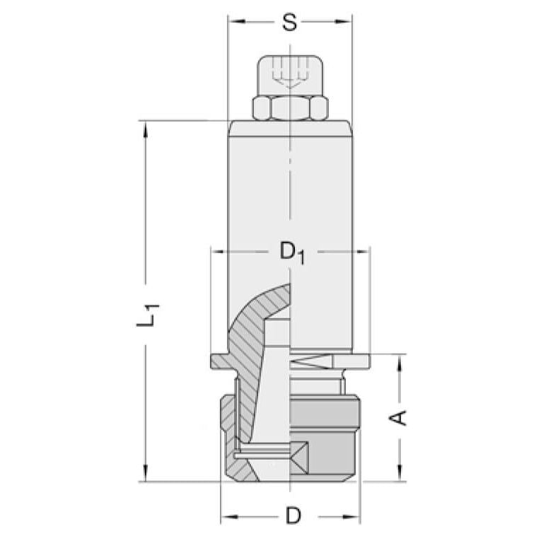 Spantangopname met cilindrische schacht t.b.v. ER16 21044-0-00010