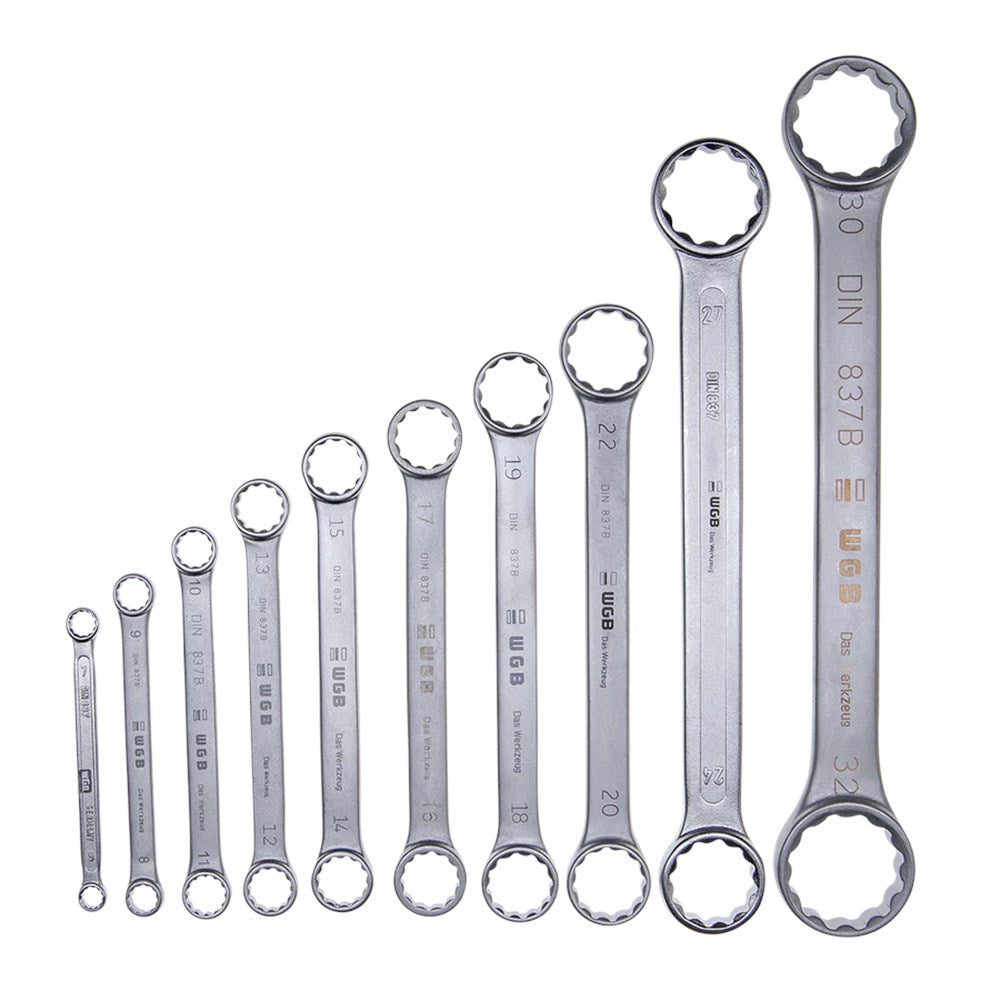 ringsleutelset, recht, 6-32mm, DIN 837 B-0