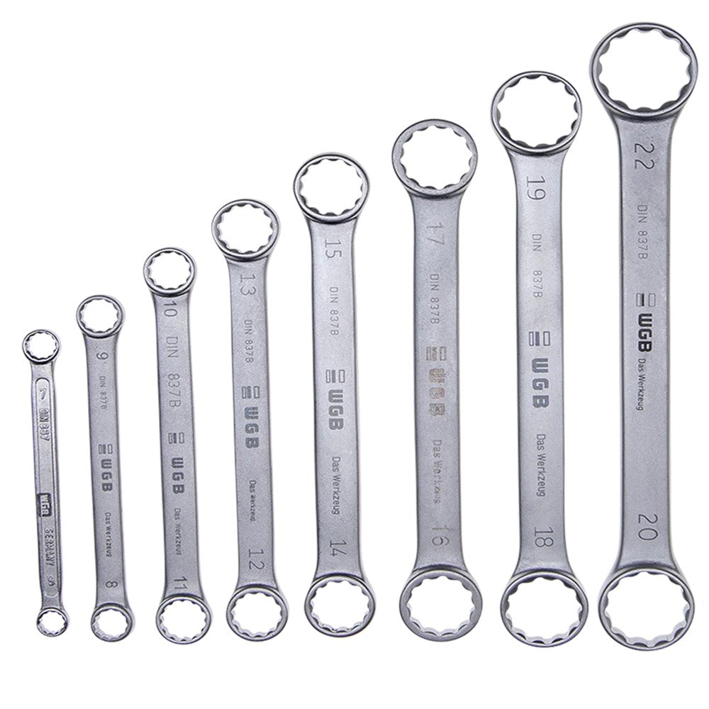 ringsleutelset, recht, 6-17mm, DIN 837 B-0