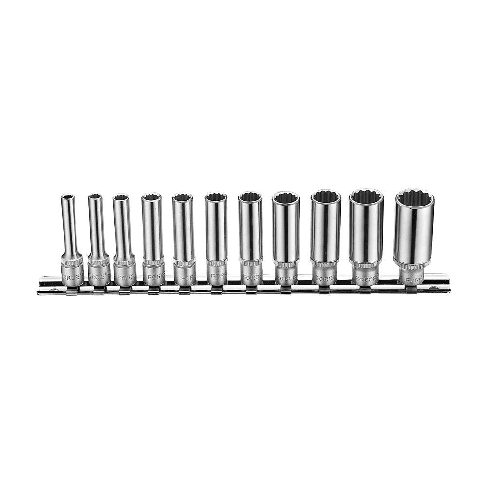 11-delige 1/4" 6pt. Diepe doppenset (SAE)